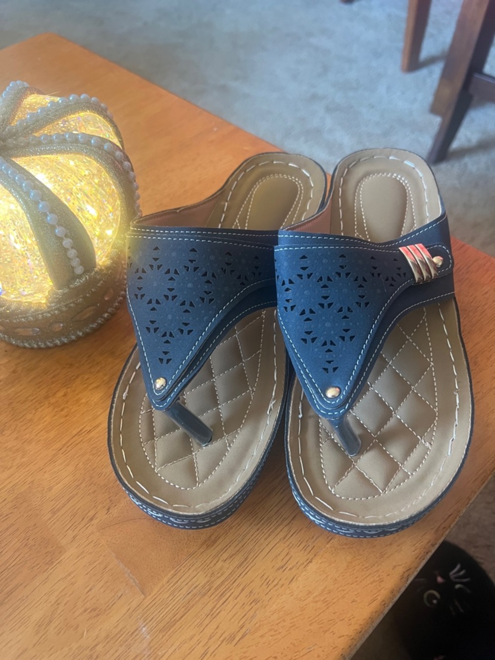 Comfort Slide Sandals for Women - Navy-grey - Picture 3 of 4